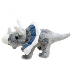 28 cm-es plüss szürke Triceratops dinó
