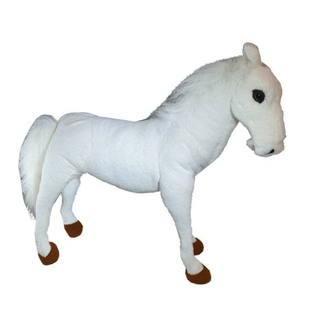 42 cm-es plüss fehér ló 